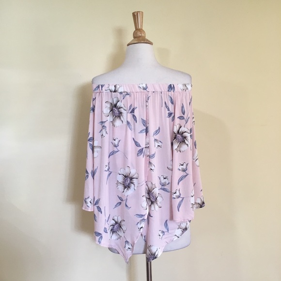💥 CLEARANCE Floral Split Back Off Shoulder Blouse - Picture 6 of 7